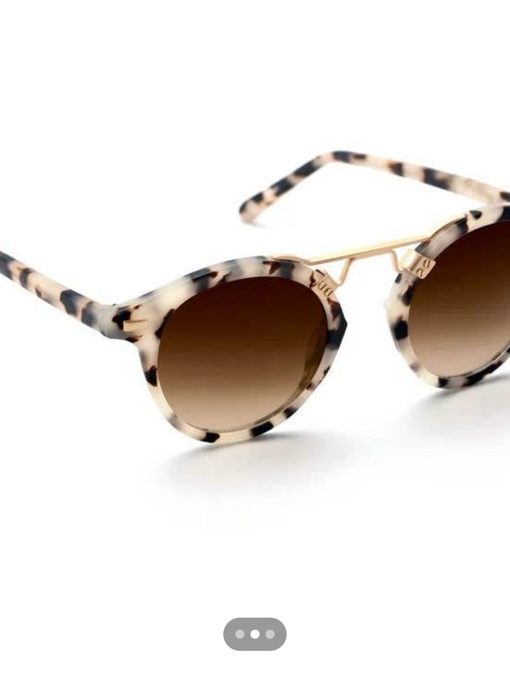KREWE Tortoise and Gold Round Sunglasses with Brown Gradient Lenses